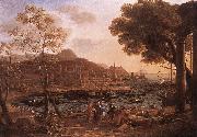 Claude Lorrain Harbour Scene with Grieving Heliades dfg oil painting on canvas